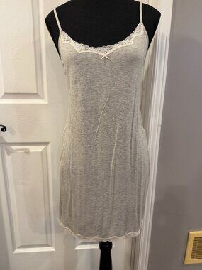 Blush Lingerie Whisper Bamboo Slip Nightgown Dress Grey M